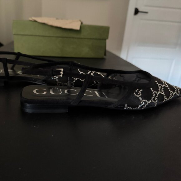 Gucci Slingback Ballet Flats Black Size 40 - Picture 6 of 6